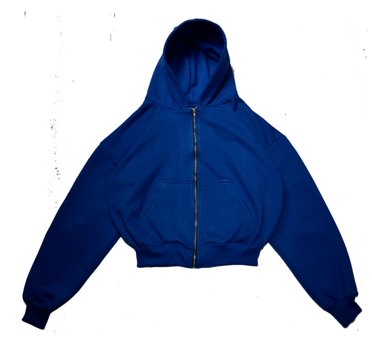 HOODIE BOXY FIT ZIPPER AZUL REY AISE