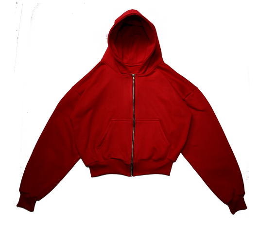 HOODIE BOXY FIT ZIPPER ROJO AISE