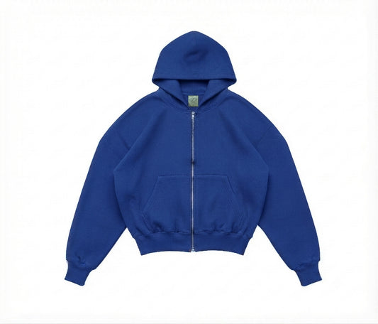 HOODIE BOXY FIT ZIPPER AZUL REY AISE