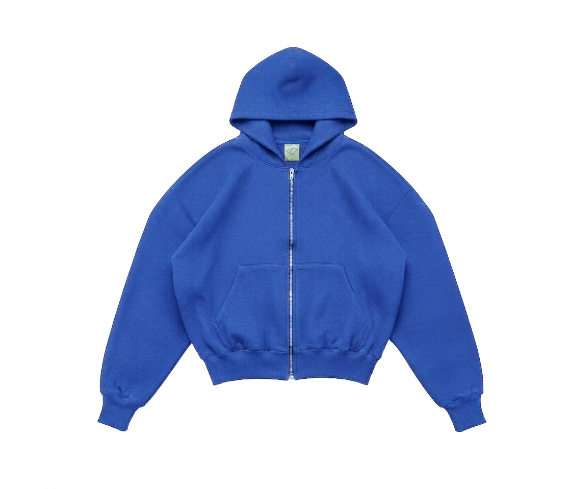 HOODIE BOXY FIT ZIPPER AZUL REY AISE