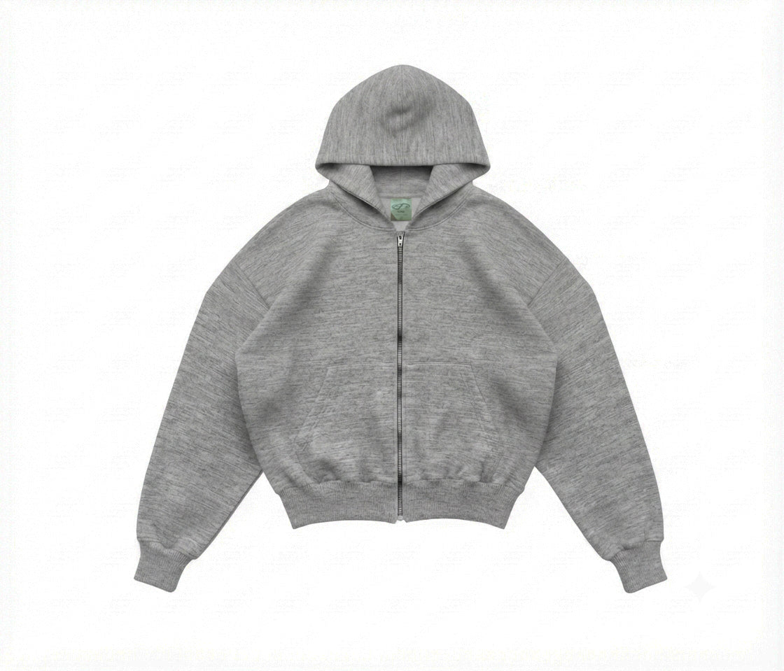 HOODIE BOXY FIT ZIPPER MELANGE AISE