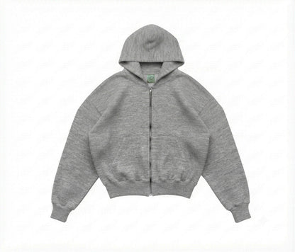 HOODIE BOXY FIT ZIPPER MELANGE AISE