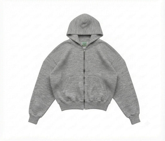 HOODIE BOXY FIT ZIPPER MELANGE AISE