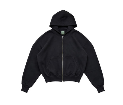 HOODIE BOXY FIT ZIPPER NEGRO AISE