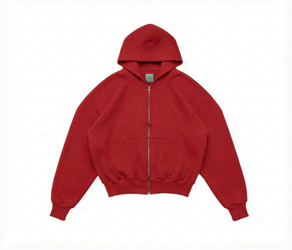 HOODIE BOXY FIT ZIPPER ROJO AISE