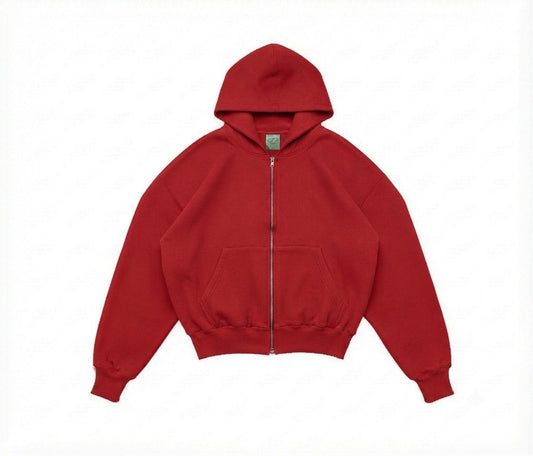 HOODIE BOXY FIT ZIPPER ROJO AISE
