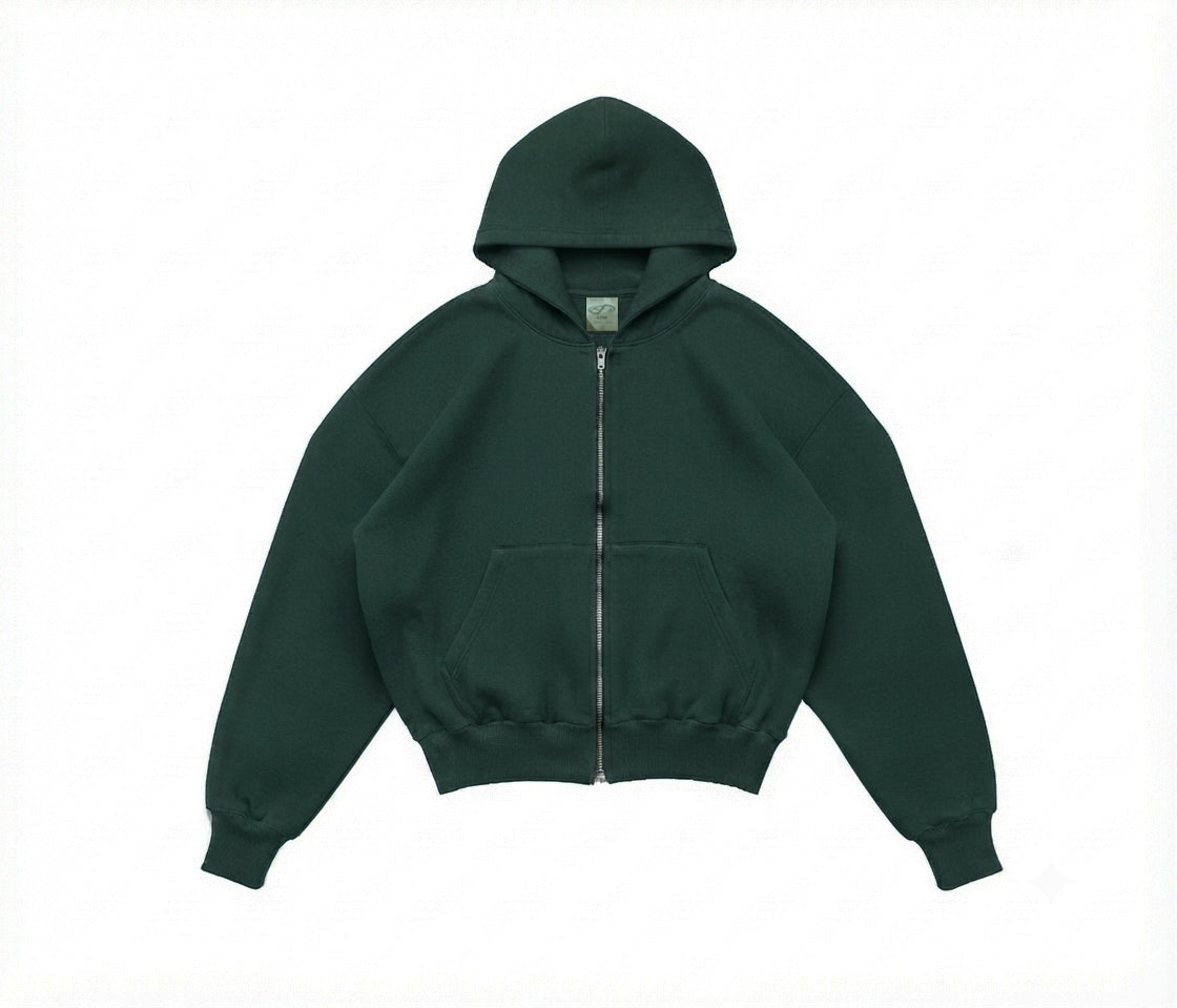 HOODIE ZIPPER BOXY VERDE