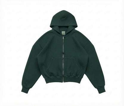 HOODIE ZIPPER BOXY VERDE