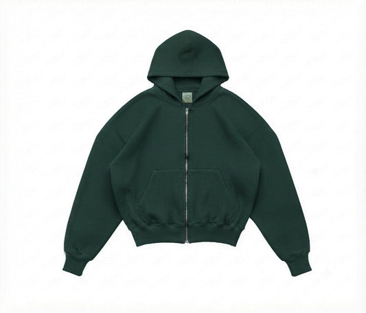 HOODIE ZIPPER BOXY VERDE