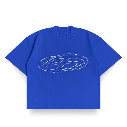 POLERA BOXY FIT AISE - DOT ROYAL BLUE