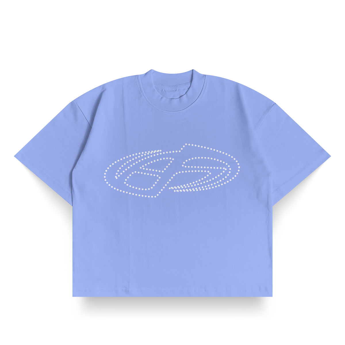 POLERA BOXY FIT AISE - DOT LIGHT BLUE