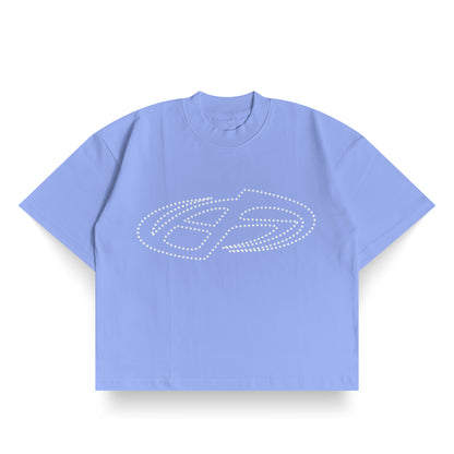 POLERA BOXY FIT AISE - DOT LIGHT BLUE