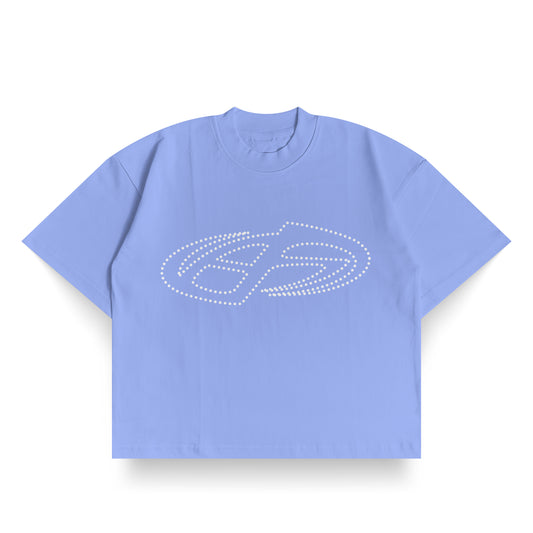 POLERA BOXY FIT AISE - DOT LIGHT BLUE