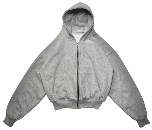 HOODIE BOXY FIT ZIPPER MELANGE AISE