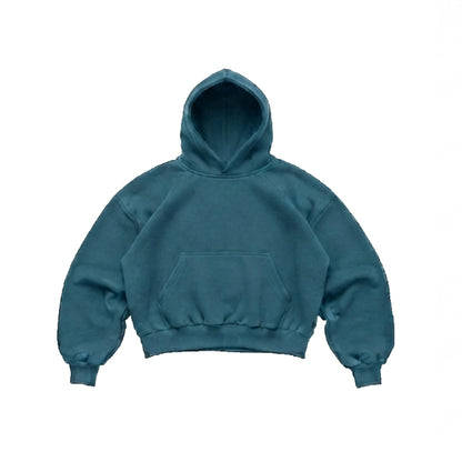 HOODIE BOXY FIT VERDE PETROLEO