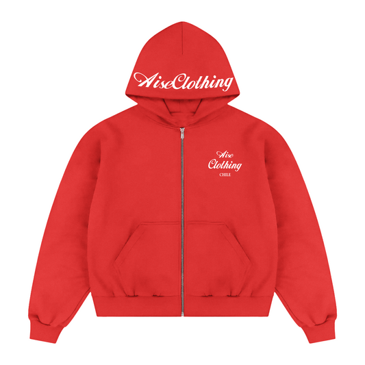 ZIPPER BOXY FIT AISECLOTHING CHILE ROJO